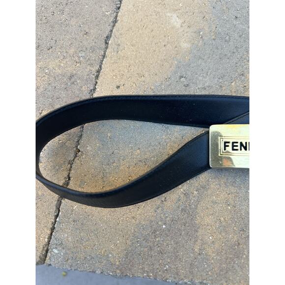 Vintage Fendi Belt Black Leather with Gold Buckle - Picture 16 of 16